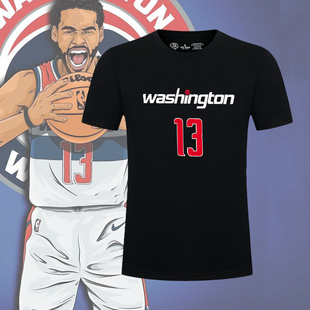 美式复古奇才普尔13号篮球印花短袖男女纯棉宽松运动圆领T恤上衣