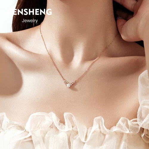 BENSHENG925纯银皇冠项链女