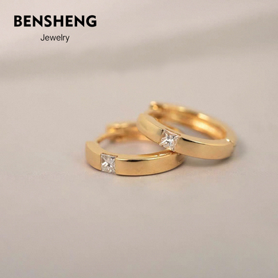 925纯银高级感法式方锆耳扣