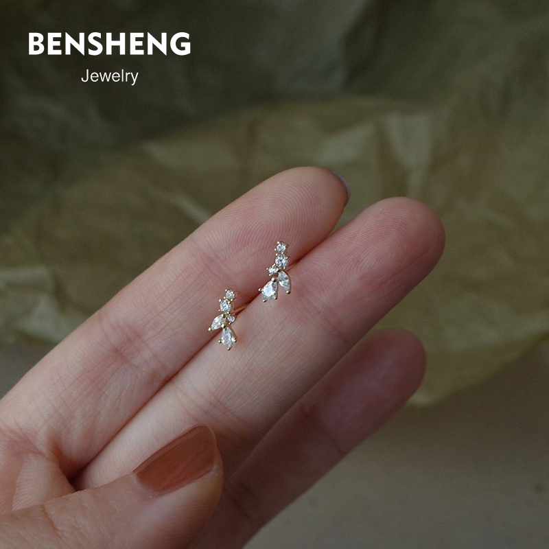 BENESHENG法式麦穗925纯银耳钉