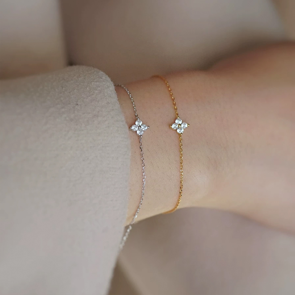 BENSHENG满天星四叶草925银手链