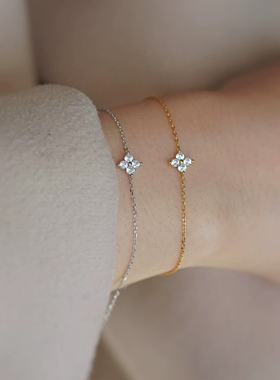 BENSHENG满天星四叶草s925纯银手链女shining款简约小众轻奢法式