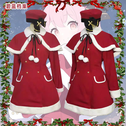 碧蓝档案 圣诞服芹奈cos少女小护士红色连衣裙拜年二次元动漫全套