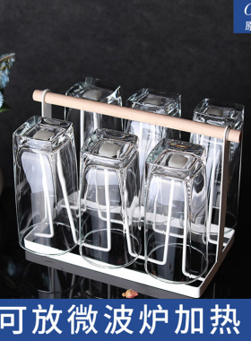 Ocean进口玻璃杯家用耐热透明喝水杯子牛奶杯茶杯果汁杯6只套装