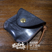 vintage阿美咔叽美式 复古RRL风格 手工迷彩植鞣简约牛皮零钱包卡包