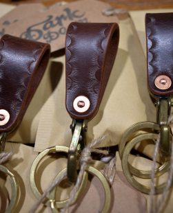 复古手工植鞣革牛皮钥匙扣钩RRL做旧风格 新品 vintage阿美咔叽美式