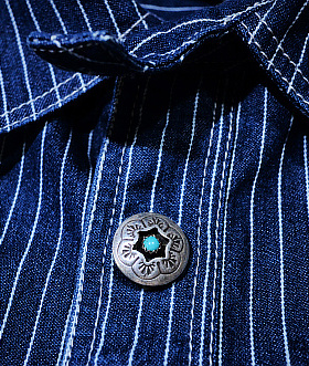 阿美咔叽美式复古印第安RRL风格手工vintage衬衫装饰银纽扣帽包邮