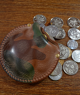 vintage阿美咔叽美式复古RRL风格手工迷彩植鞣革牛皮硬币耳机包袋