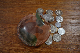 vintage阿美咔叽美式 手工迷彩植鞣革牛皮硬币耳机包袋 复古RRL风格