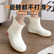雨鞋 学生轻便加厚加绒防滑耐磨情侣 防水保暖雨鞋 女款 中筒雨靴男款