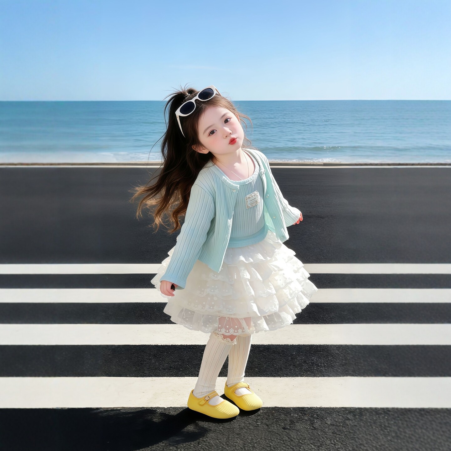 女童上衣2026秋季新款儿童甜美针织吊带单排扣开衫宝宝时髦两件套图片