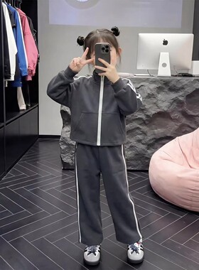 女童春装兔子警官辣妹套装2026春季新款儿童卡通上衣绣花阔腿裤潮