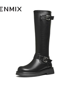 天美意冬新款厚底英伦百搭显瘦长靴骑士靴时装女靴KTX16DG4