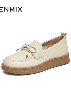 天美意2025新款商场同款厚底法式百搭休闲女乐福鞋CFW01AA5