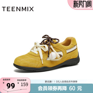 女阿甘鞋 系带平底舒适德训鞋 CDE21CM5 商场同款 天美意春新款