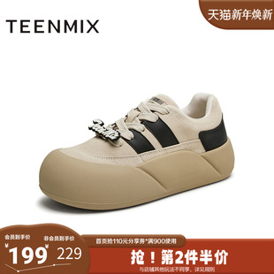 休闲运动百搭女板鞋 面包鞋 BJ671CM4 商场同款 天美意秋新款