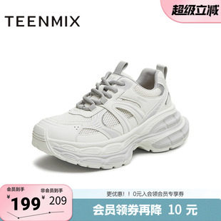 女休闲鞋 BK782CM5 厚底增高拼色潮酷百搭老爹鞋 天美意春新款