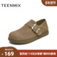 天美意秋新款 休闲百搭纯色复古外穿半拖女勃肯鞋 KK050CA5
