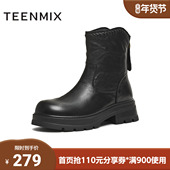 粗跟英伦复古百搭时装 天美意2025冬新款 商场同款 靴女靴BM061DZ5