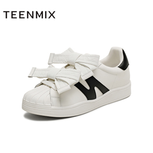 休闲系带大蝴蝶结潮流韩系百搭女板鞋 KB073BM5 新款 天美意夏季