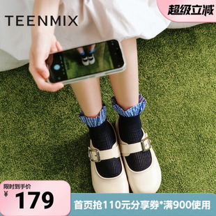 KM076AA5 天美意平底舒适百搭通勤日系复古女玛丽珍鞋