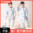 儿童睡袋春秋冬款冬季蚕丝小学生竹棉睡衣中大童分腿防踢被子神器