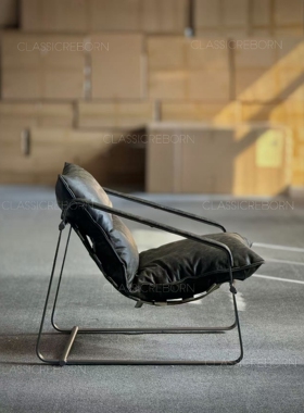 rs918中古风复古单人沙发椅简约家用客厅懒人躺椅阳台休闲椅