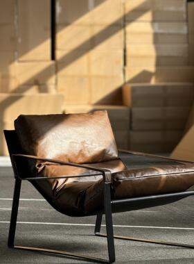 ClassicReborn轻奢现代真皮沙发椅头层牛皮躺椅单人椅复古休闲椅