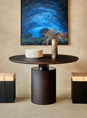 Classic Reborn侘寂风实木边几小户型北欧茶几床头多用原木墩