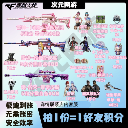 CF穿越火线7七月藏宝阁好友积分双生烟雾弹克洛诺斯泰坦拳套海宝