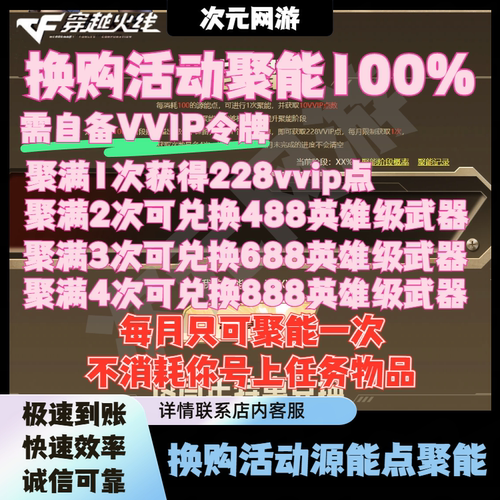 CF穿越火线魂屠龙18周年圆梦VVIP换购源能点聚能100%英雄级武器