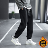 加绒大码男裤冬款50%棉潮男宽松束脚百搭休闲j加绒裤卫裤2218p65，男装休闲裤，1203-1（原钱塘5012-1）