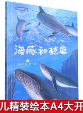 硬壳精装绘本动物探索·超有趣的动物百科海豚和鲸鱼有关动物的绘本幼儿园阅读有趣的动物大中小班图画书睡前故事不注音图多字少