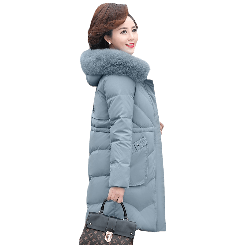 中年人妈妈冬装羽绒服大码宽松型