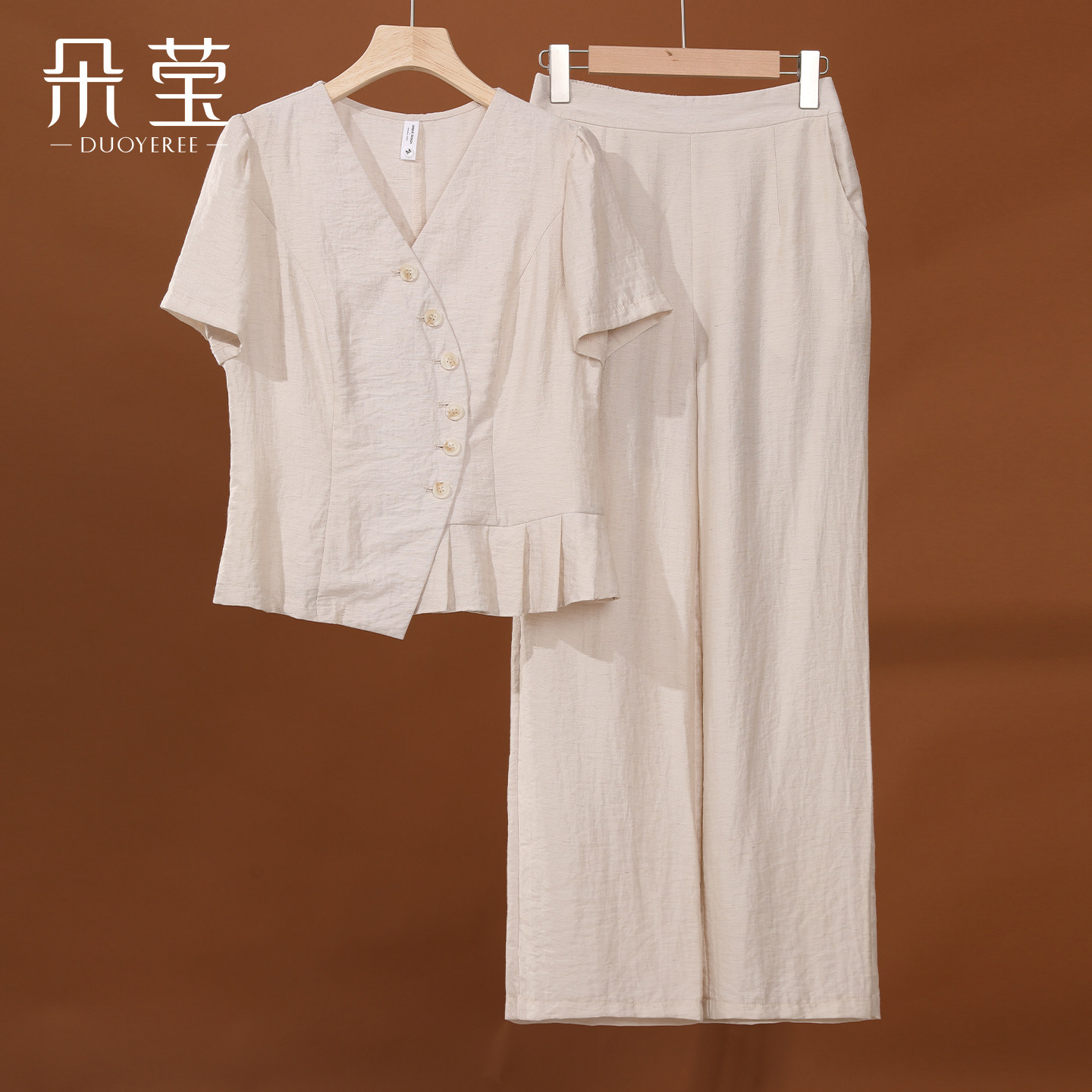 朵莹妈妈夏装端庄大气套装2026新款中年女装中老年时尚休闲两件套