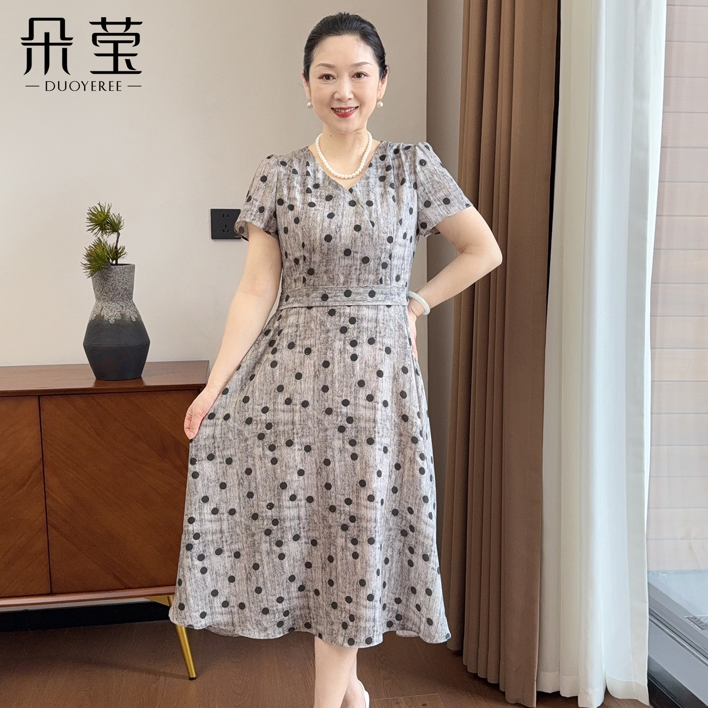 朵莹妈妈夏装连衣裙中老年裙子