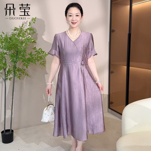 朵莹新款妈妈夏装连衣裙中老年