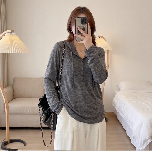 微胖mm闭眼入宽松显瘦连帽针织衫