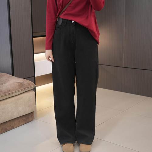 冬季必入加绒加厚宽松阔腿拖地裤