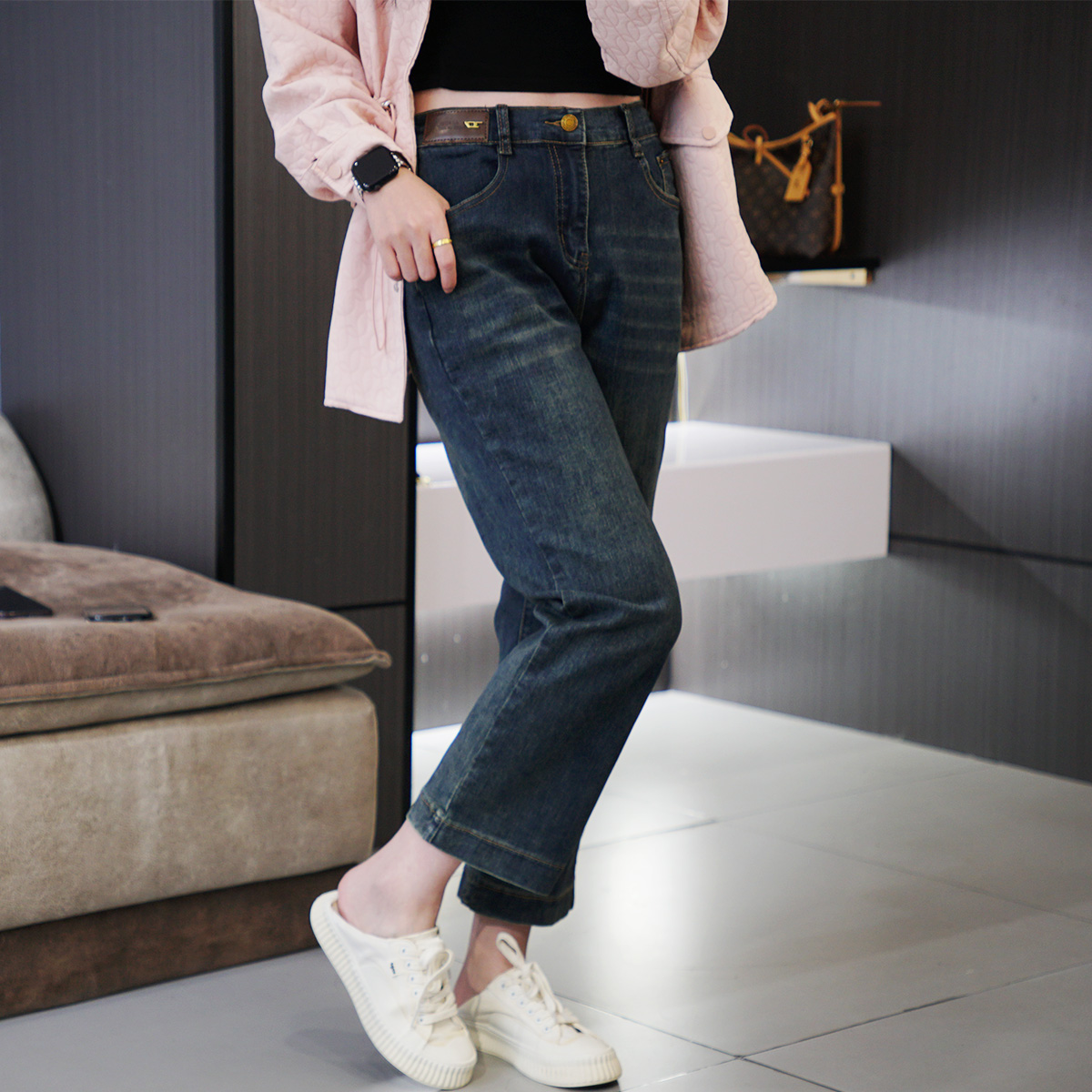 闭眼入巨显瘦高腰弹力烟管牛仔裤