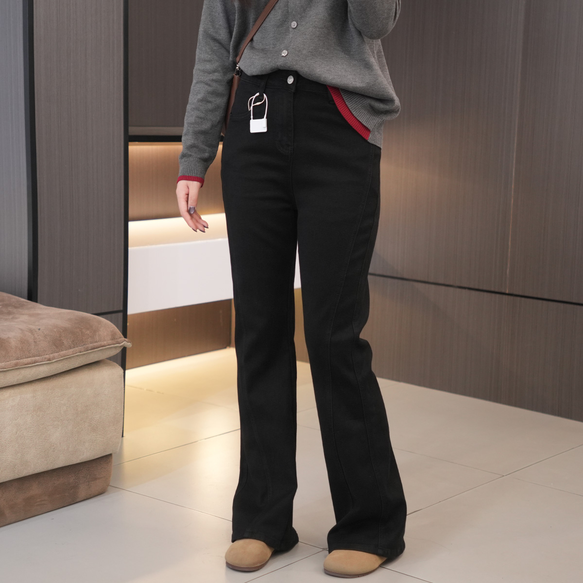 闭眼入显高显瘦高腰微喇拖地裤