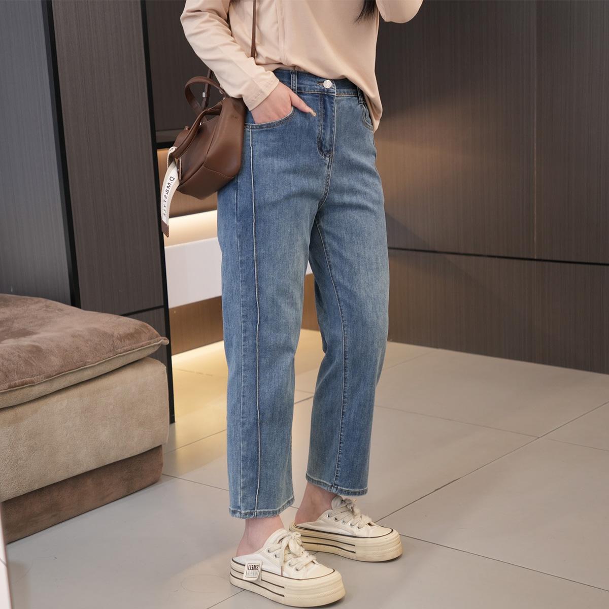 闭眼入显高显瘦侧压线烟管九分裤