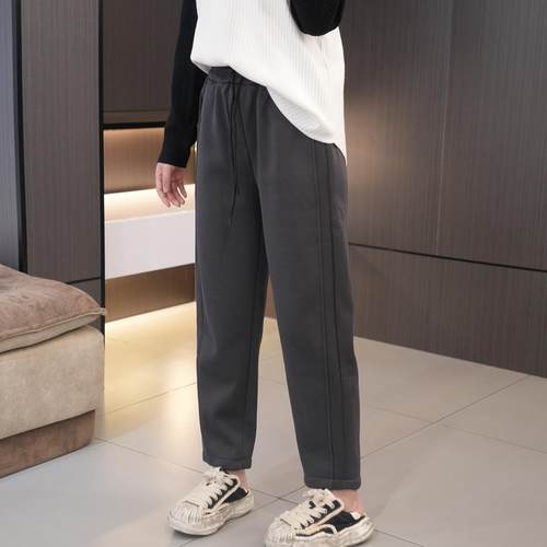 冬季加绒保暖亲肤大码休闲哈伦裤