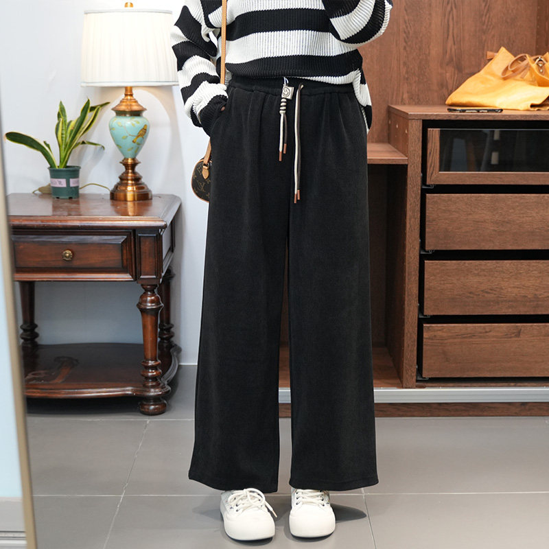 大码女休闲拖地裤胖mm秋冬新款加肥加厚雪尼尔阔腿裤高腰抽绳裤子,女装/女士精品,大码裤装,淘宝优惠券,粉丝福利购,淘宝优惠卷