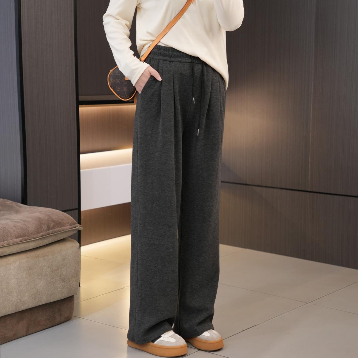 秋季慵懒风200斤显瘦窄版阔腿裤