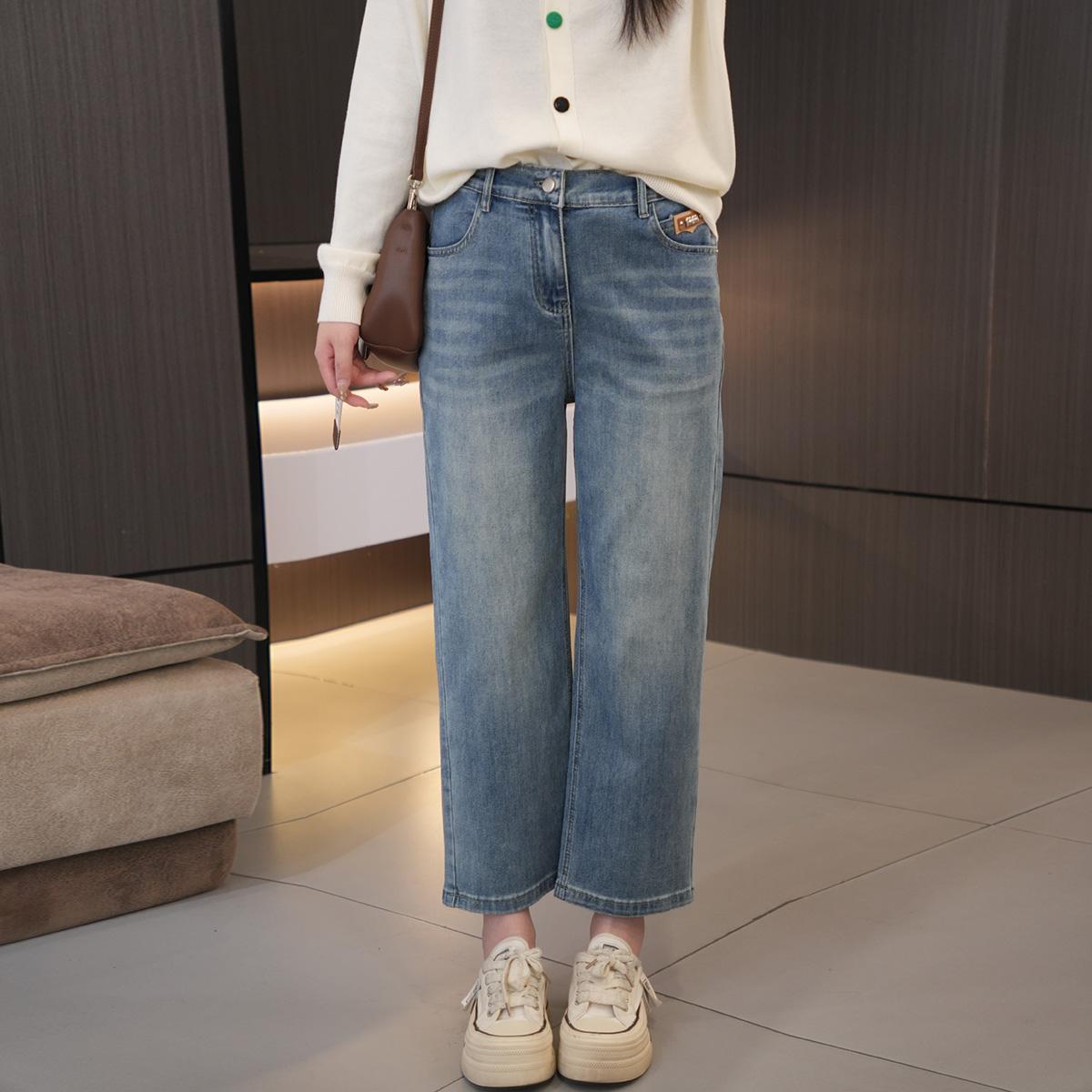 闭眼入简约小众高腰直筒烟管裤