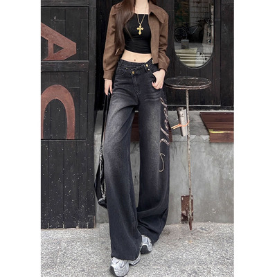 黑色低腰牛仔裤女2025秋季新款