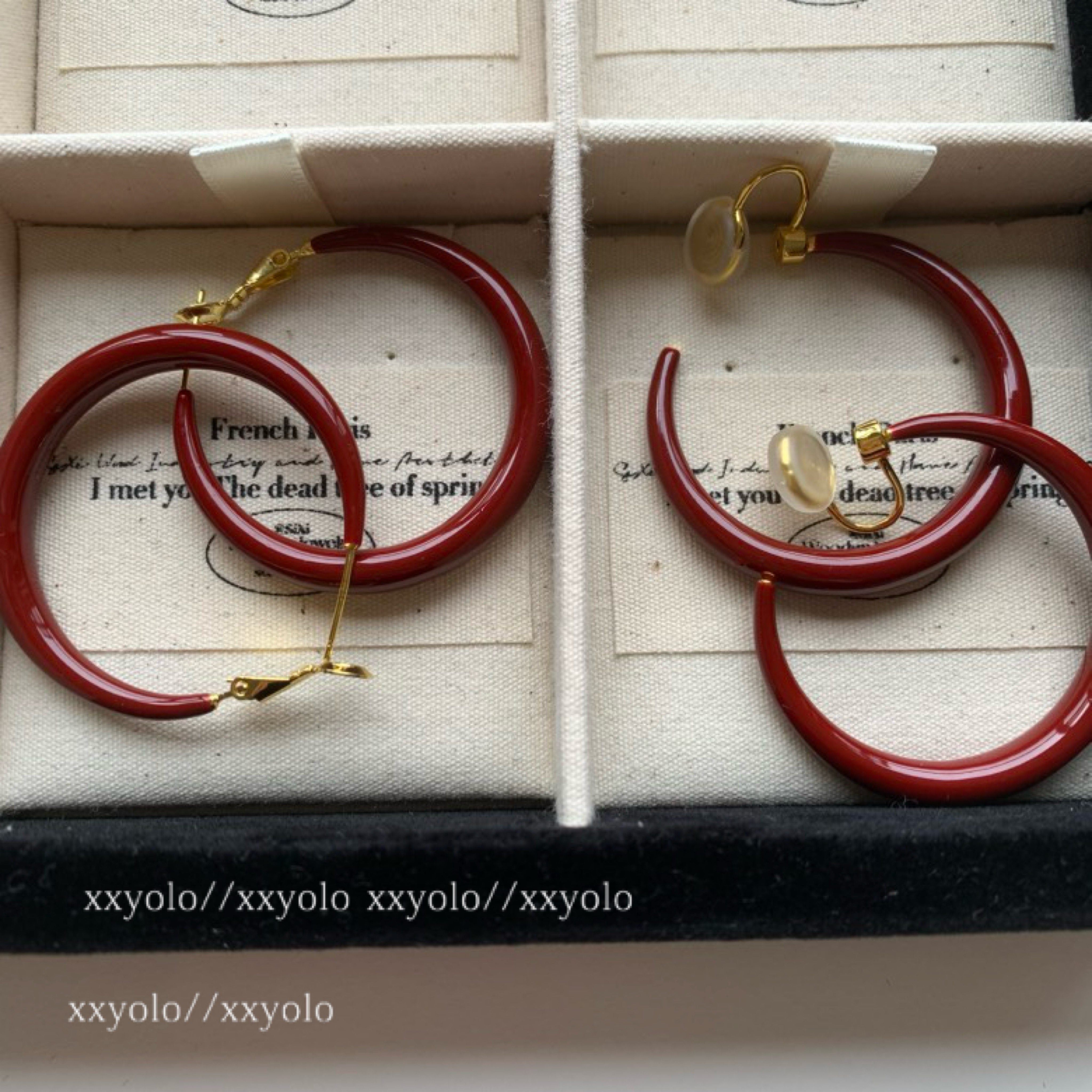 xxyolo女酒红大圈圈耳环