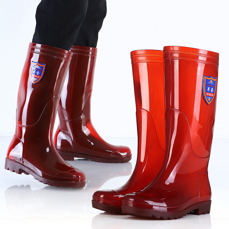 夏季高筒无内里工地水鞋防滑速干