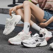 夏季 透气字母运动鞋 女1908情侣款 2026爆款 爆米花厚底增高老爹鞋 男